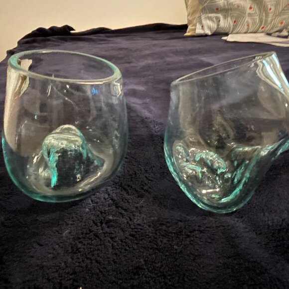 Set of Hand Blown molten glass with organic / odd shapes - Terrarium / Planters - Picture 3 of 7